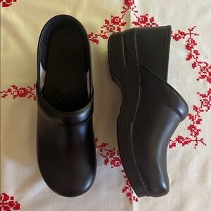 Dansko Black Leather Mules
